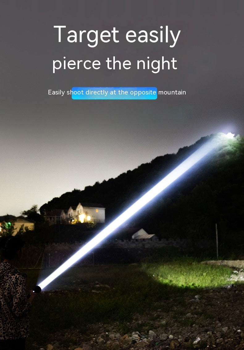 High Power White Laser Flashlight Outdoor Long Range LED Torch for Camping and Emergency Use