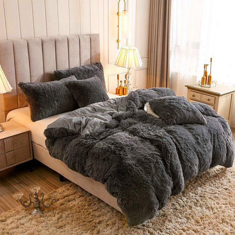 Plush Winter Bedding Set – Soft Quilt Cover 3-Piece & 4-Piece Warm Comfort Set