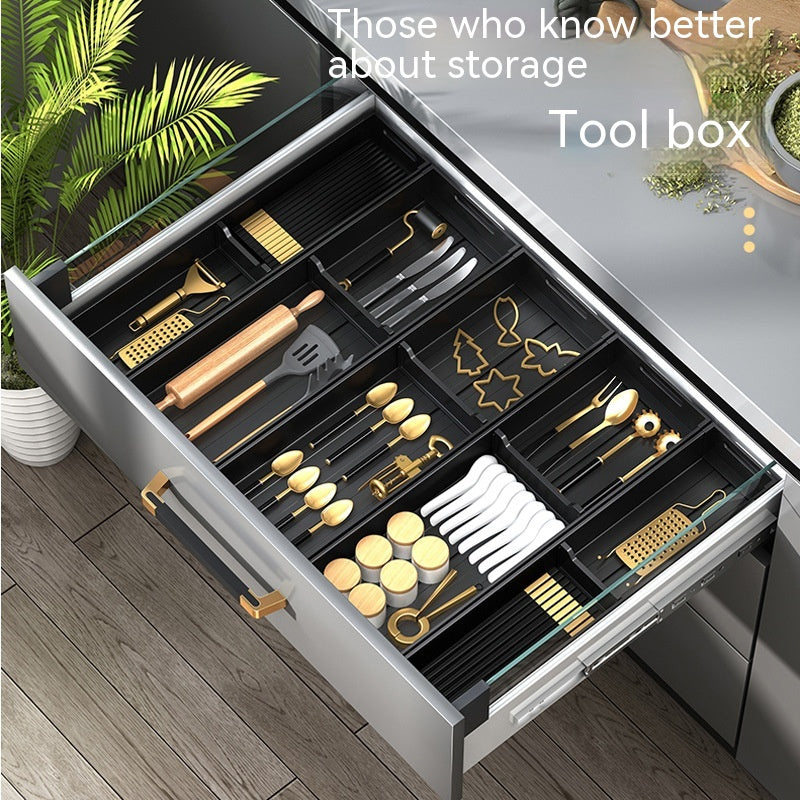 Kitchen Drawer Storage Box Divider Partition Organizer Adjustable Cutlery Storage Tray