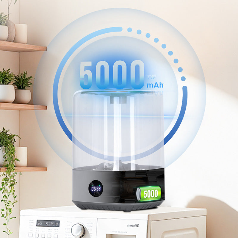 Portable Mini Washing Machine 4L USB Rechargeable Cordless Washer for Underwear Socks Baby Clothes Quiet Compact Travel Laundry Machine