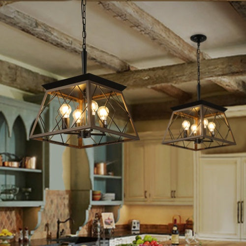 Farmhouse 4-Light Vintage Chandelier – Antique Style Ceiling Lamp (Bulbs Not Included)