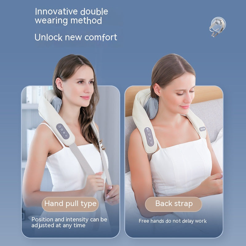 Shoulder and Neck Massager Electric Kneading Hot Compress Neck Lifting Relaxation Device for Trapezius Muscle Relief