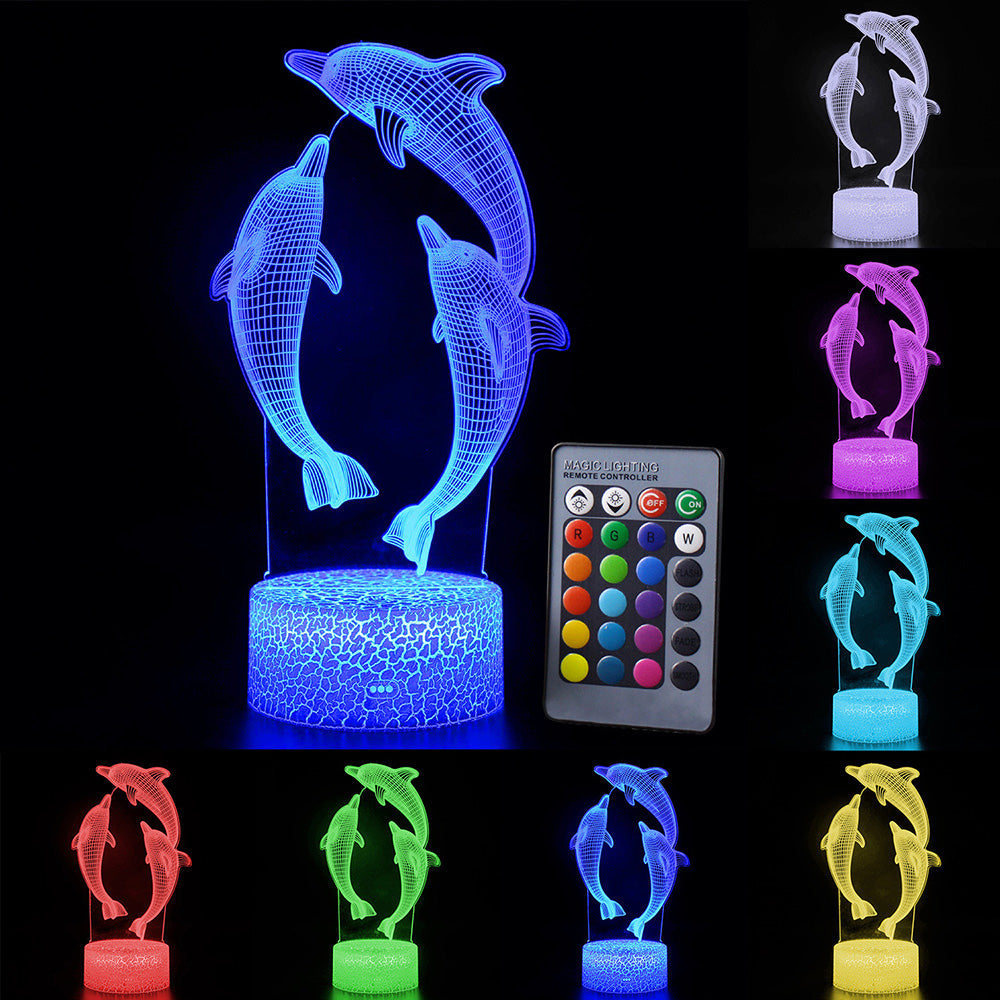 Dolphin Series LED Night Light – Cute Ocean Animal Bedside Lamp for Kids Room Decor