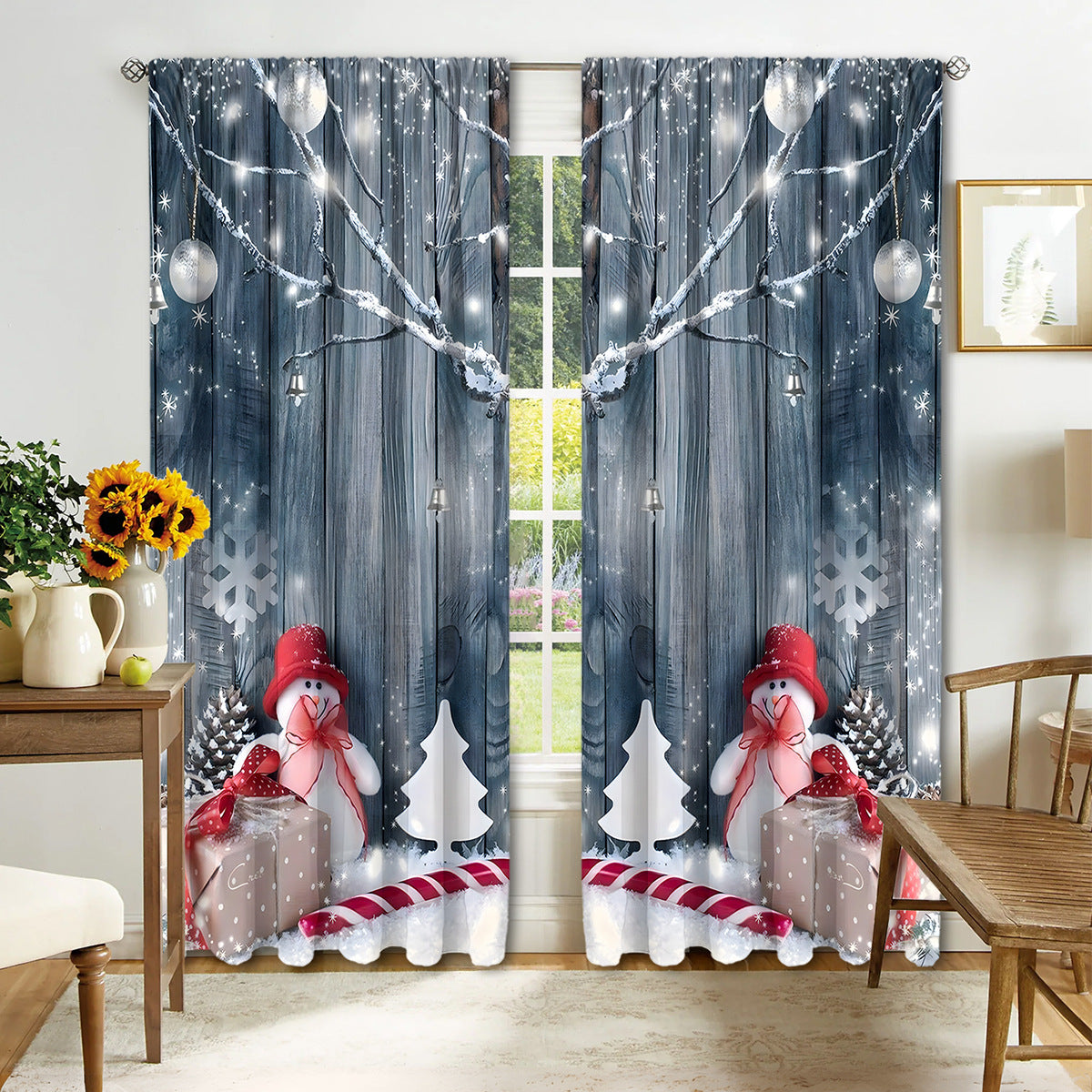 Digital Printed Christmas Curtains – Festive Holiday Window Drapes