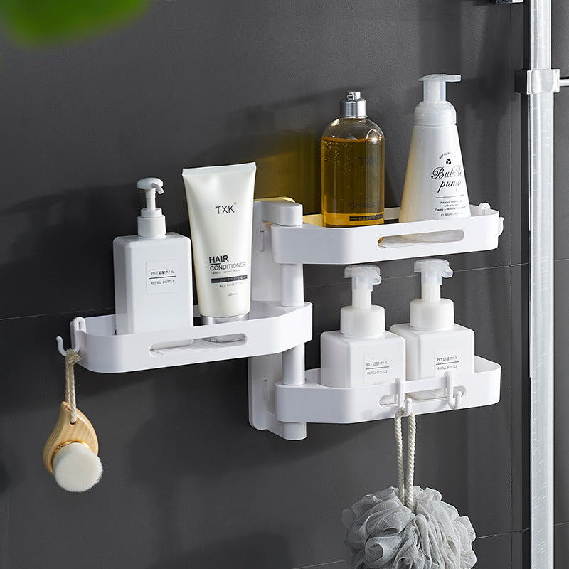 Rotating Wall Mounted Storage Box Punch Free Plastic Organizer for Kitchen Bathroom Toilet Debris Storage and Finishing Box
