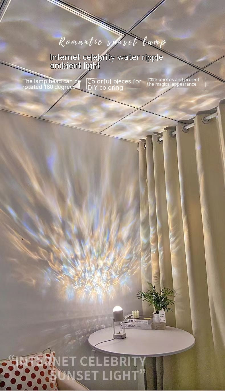Dynamic Water Ripple Ambient Table Lamp Light and Shadow Atmosphere Decorative Night Light Home Decor