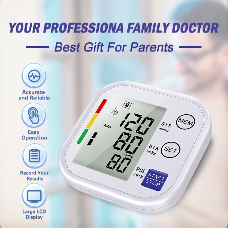 Multifunctional Home Blood Pressure Monitor with Cuff Heart Rate Tracking Digital BP Machine