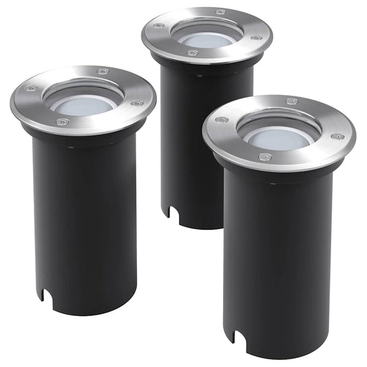 LED Recessed Floor Spotlights – 3-Piece Outdoor Round Ground Lights Waterproof