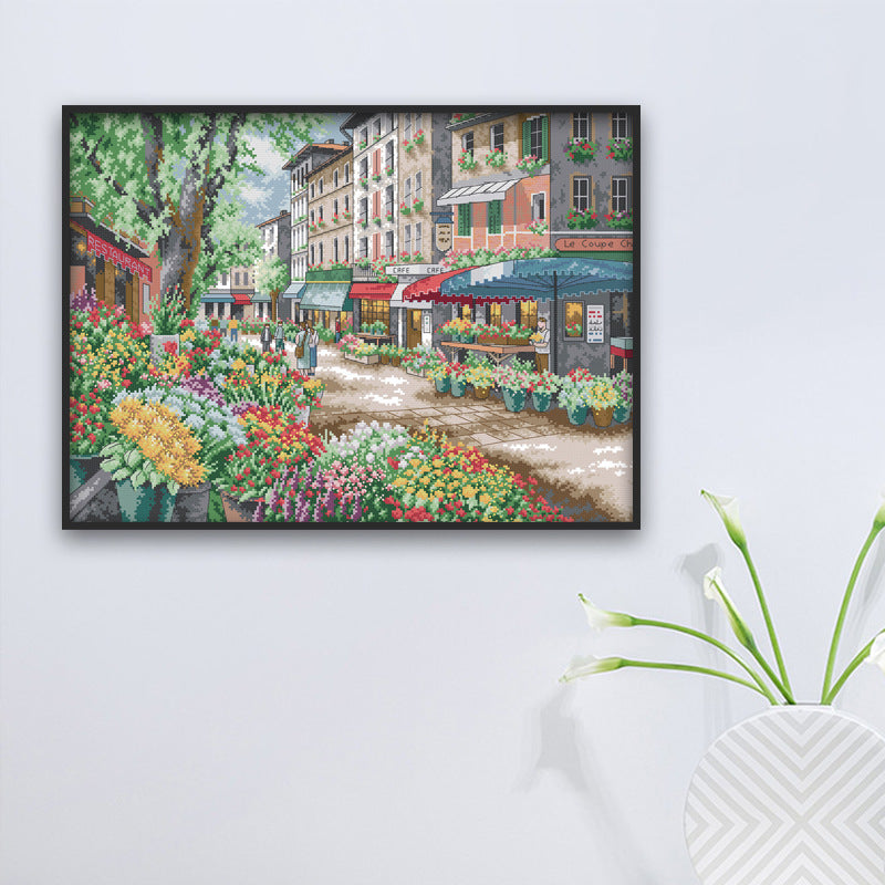 Scenery Cross Stitch Kit – DIY Landscape Embroidery Art Set for Home Decor