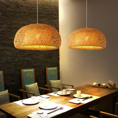 Bamboo Woven Japanese Chandelier – Simple Pastoral Creative Ceiling Light