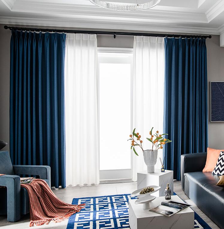 Thick Blackout Sound Absorbing Curtain Full Cloth Soundproof Window Drapes for Bedroom Privacy and Noise Reduction