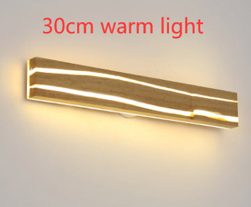 Solid Wood LED Wall Light Modern Bedroom Bedside Lamp Warm Decorative Lighting