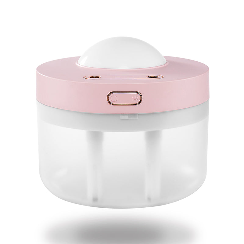 Projection Humidifier Portable Rechargeable Rotating Night Light Double Spray Mist Air Moisturizer for Bedroom