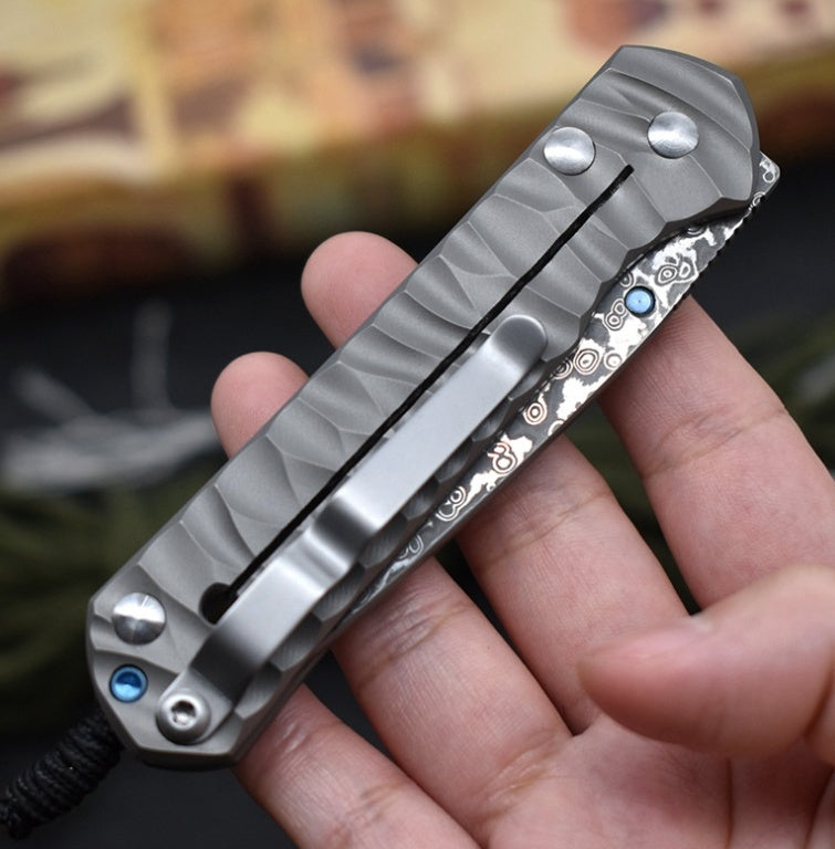 Damascus Folding Pocket Knife – High Quality Outdoor Camping & Survival Cutting Tool