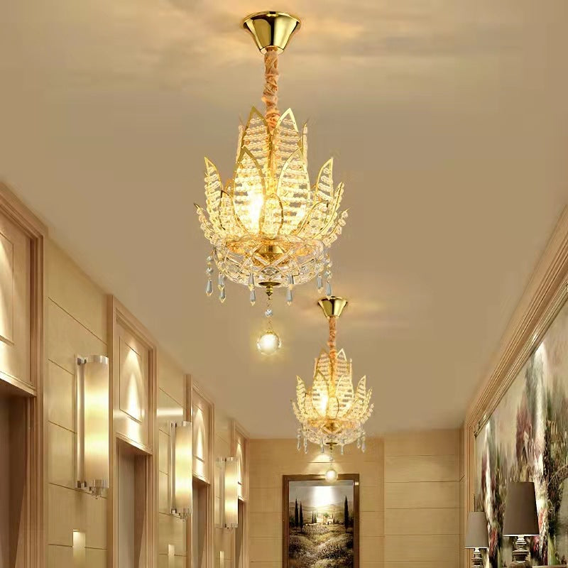 Lotus Zen Golden Crystal Lamp Luxury Decorative Table Lamp Bedroom Living Room Ambient Light