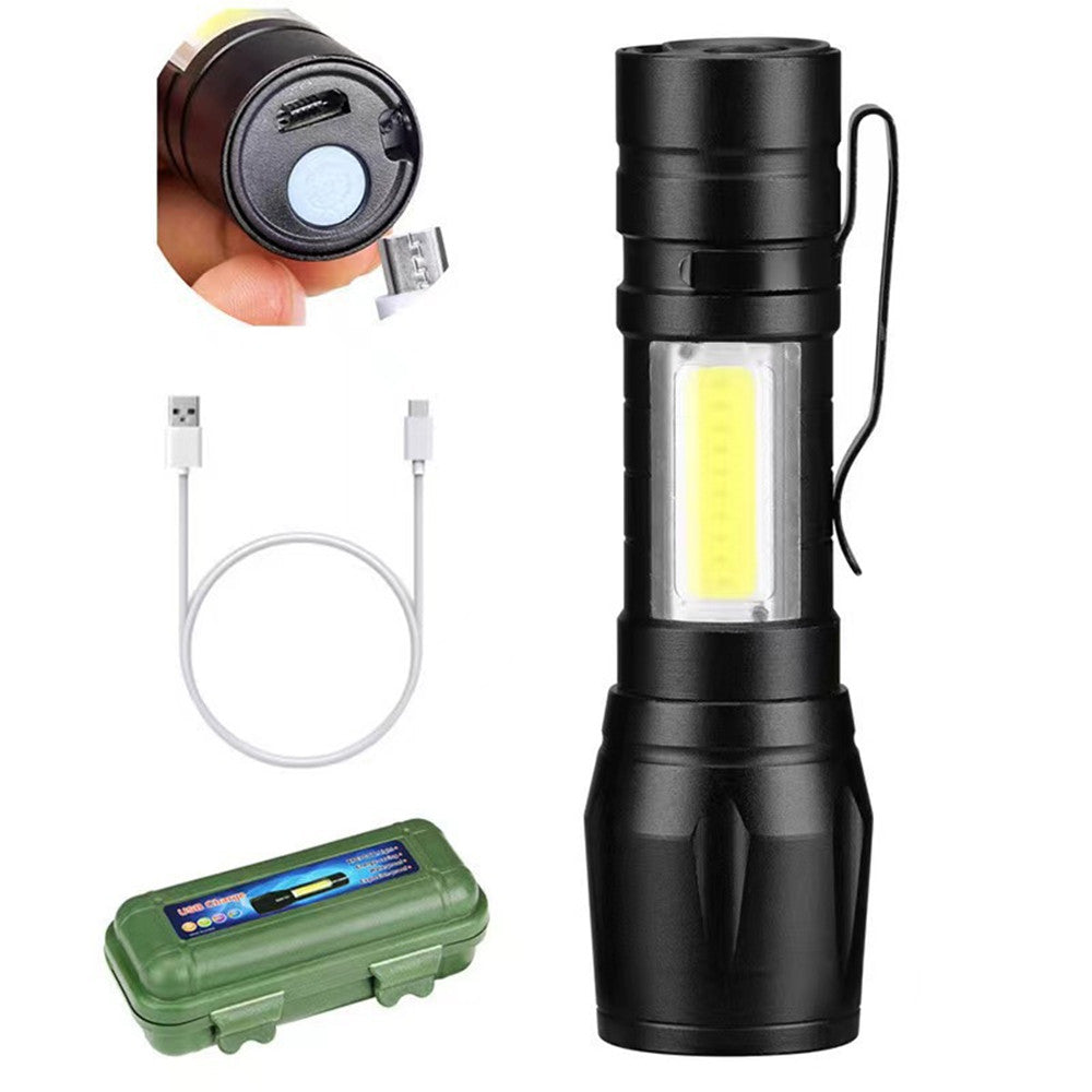 LED Telescopic Pen Flashlight – USB Rechargeable Mini Torch for Camping & Work