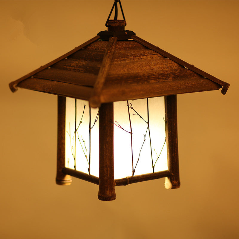Retro Chinese Bamboo Chandelier – Tea Room Southeast Asia Style Lamp