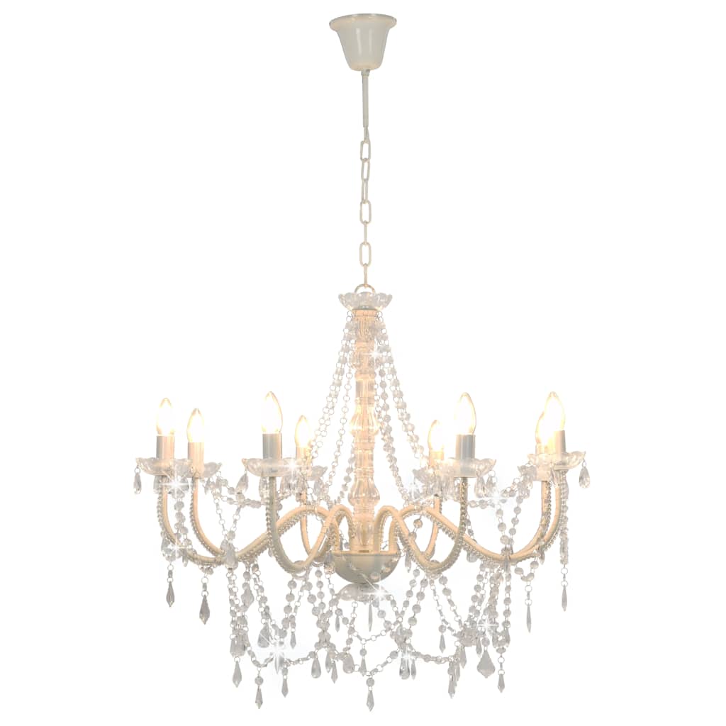 Beaded Chandelier with 8 E14 Sockets – Elegant Ceiling Lighting Fixture