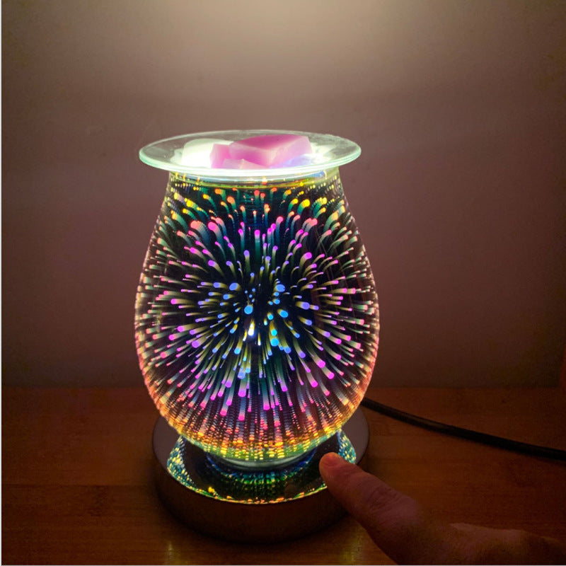 LED Holiday Decoration Lights Xmas Touch Sensor Aromatherapy Lamp Aroma Diffuser with Luminous Firework Effect for Home Decor