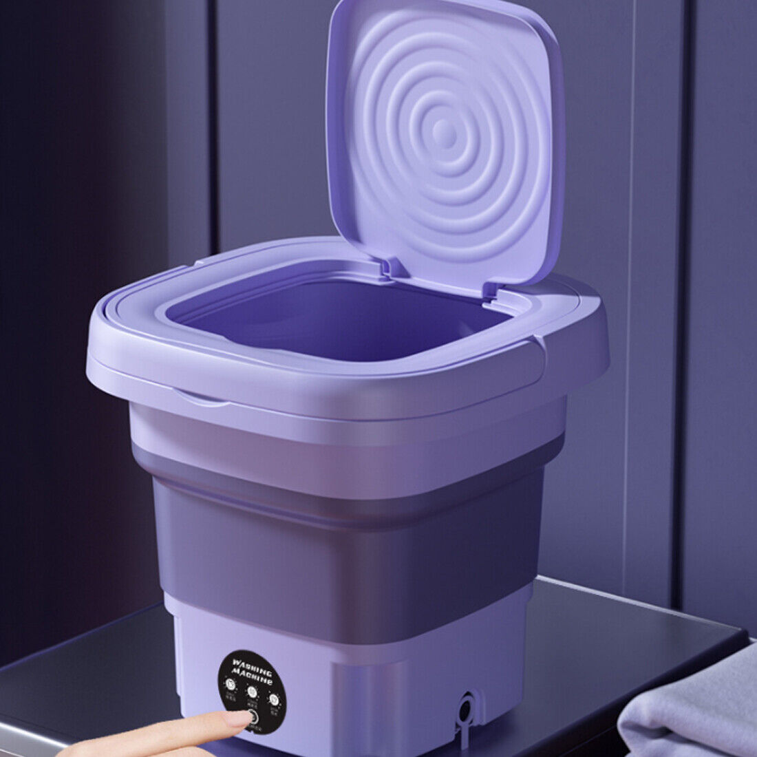 8L Portable Mini Washing Machine Foldable Design with Built-in Dryer Compact Laundry Washer for Travel and Home Use
