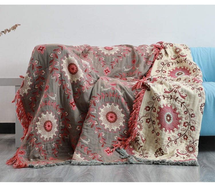 Cotton Yarn Sofa Cover Towel Multifunctional Nordic Simple Style Sofa Throw Home Decor Protector