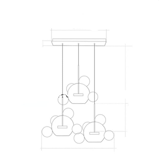 Mickey Bubble Glass Chandelier LED – Modern Living Room, Bedroom & Dining Light