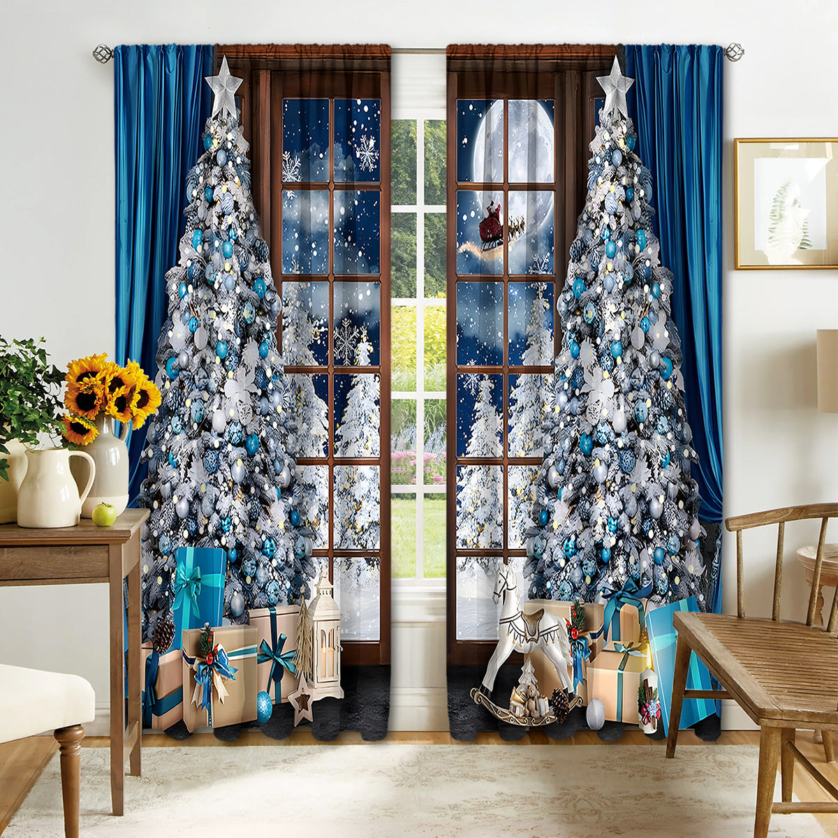 Digital Printed Christmas Curtains – Festive Holiday Window Drapes