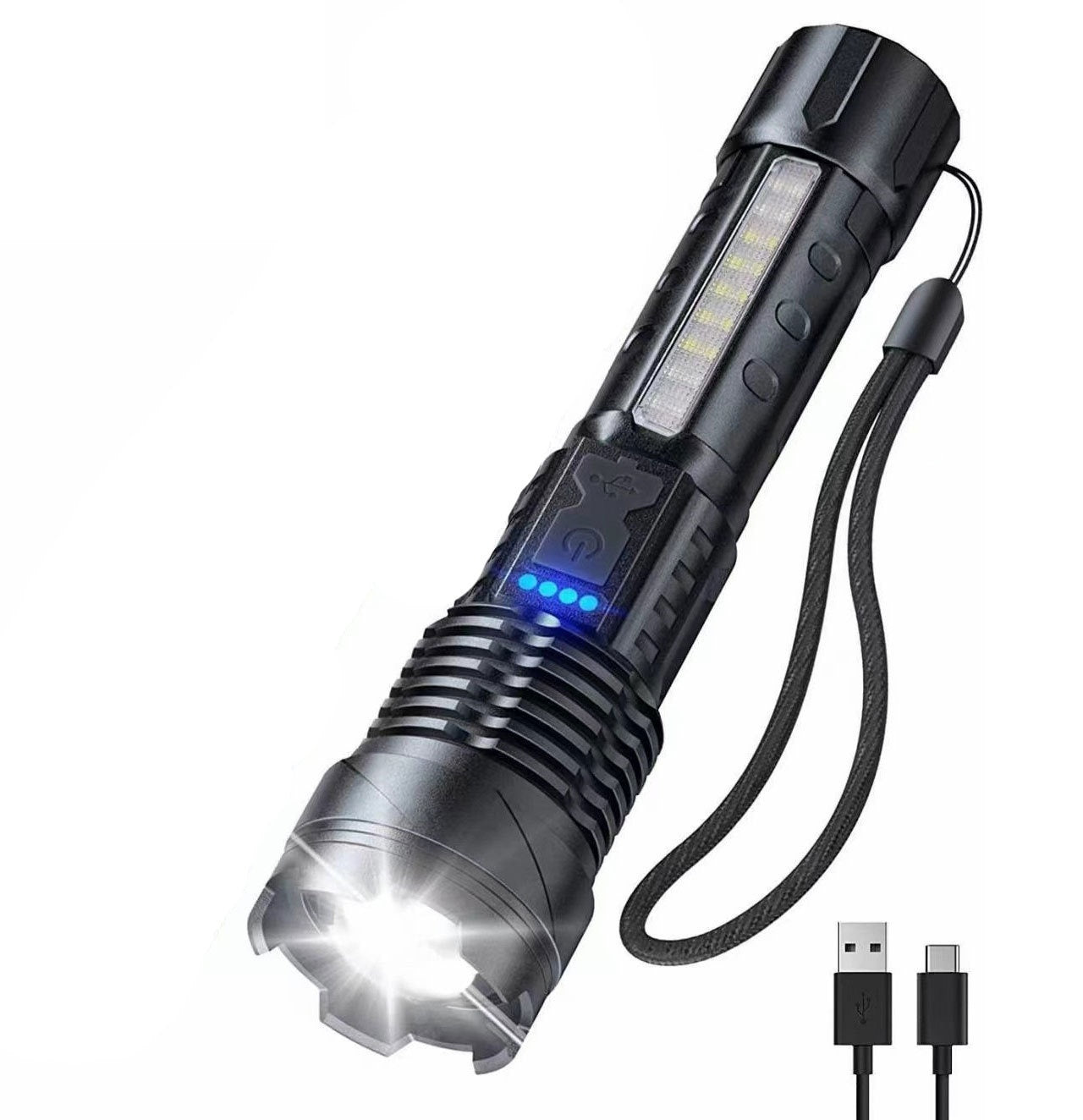 Aluminum Alloy Zoom Flashlight – Telescopic High Power LED Torch