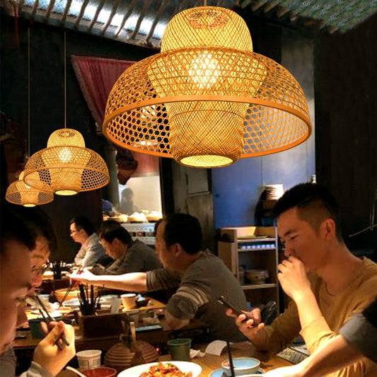 Bamboo Chandelier – New Chinese Style Farmhouse Lighting