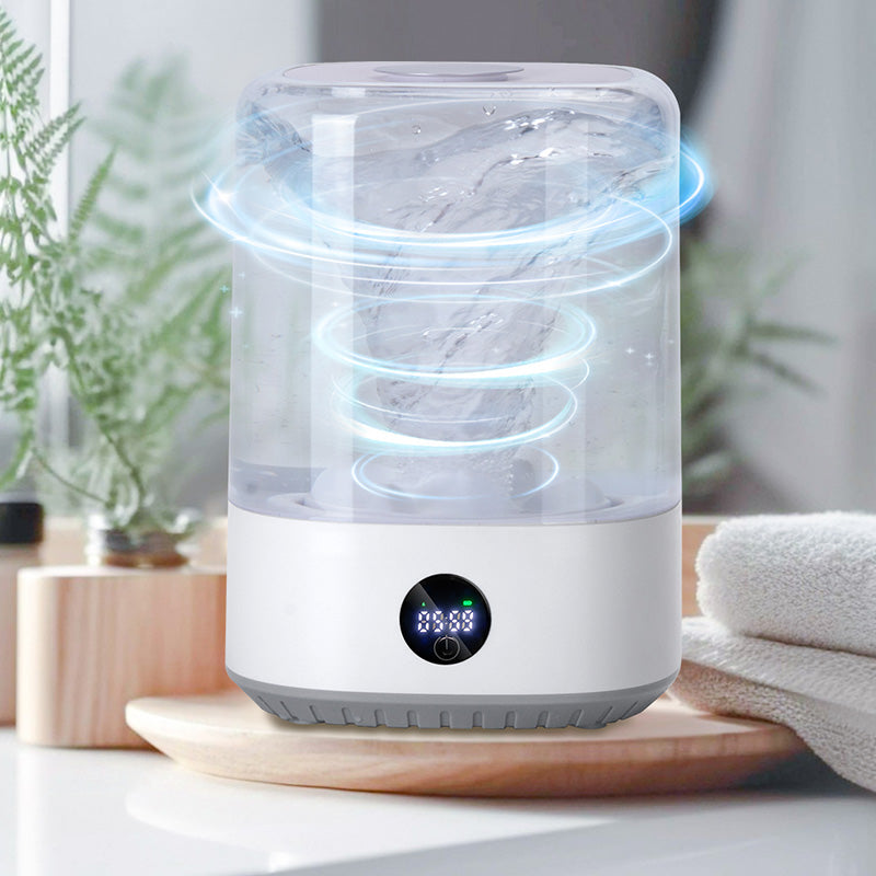 Portable Mini Washing Machine 4L USB Rechargeable Cordless Washer for Underwear Socks Baby Clothes Quiet Compact Travel Laundry Machine