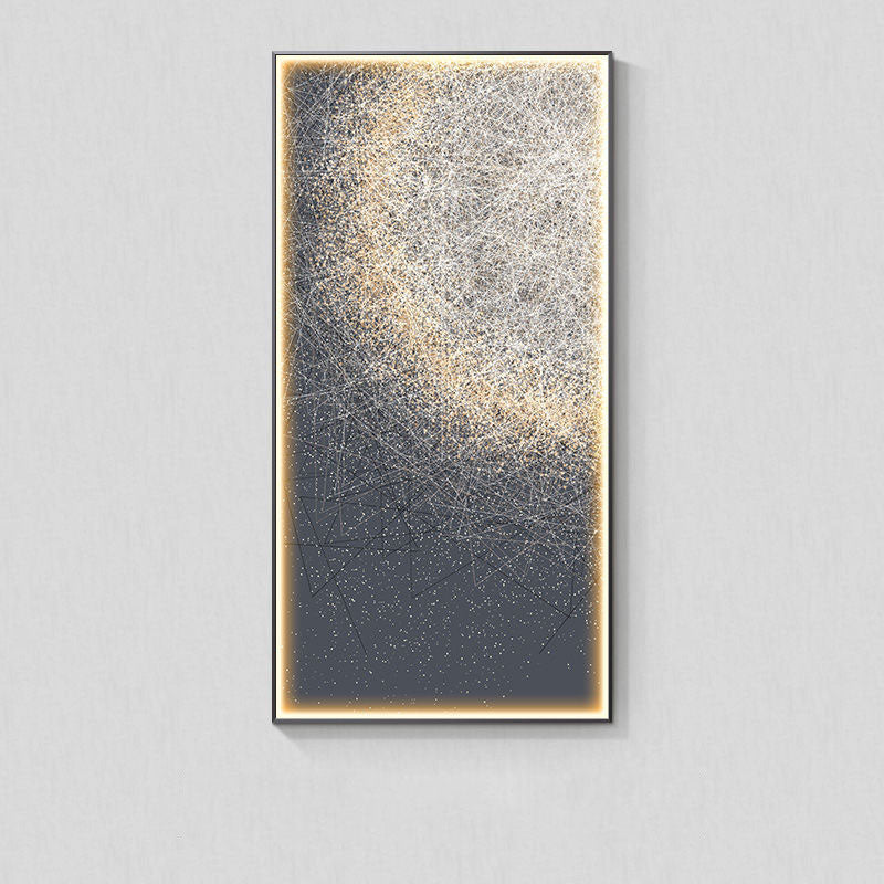 Modern Light Luxury Abstract Wall Art with LED Light Hanging Picture Decorative Wall Lamp for Living Room Home Decor
