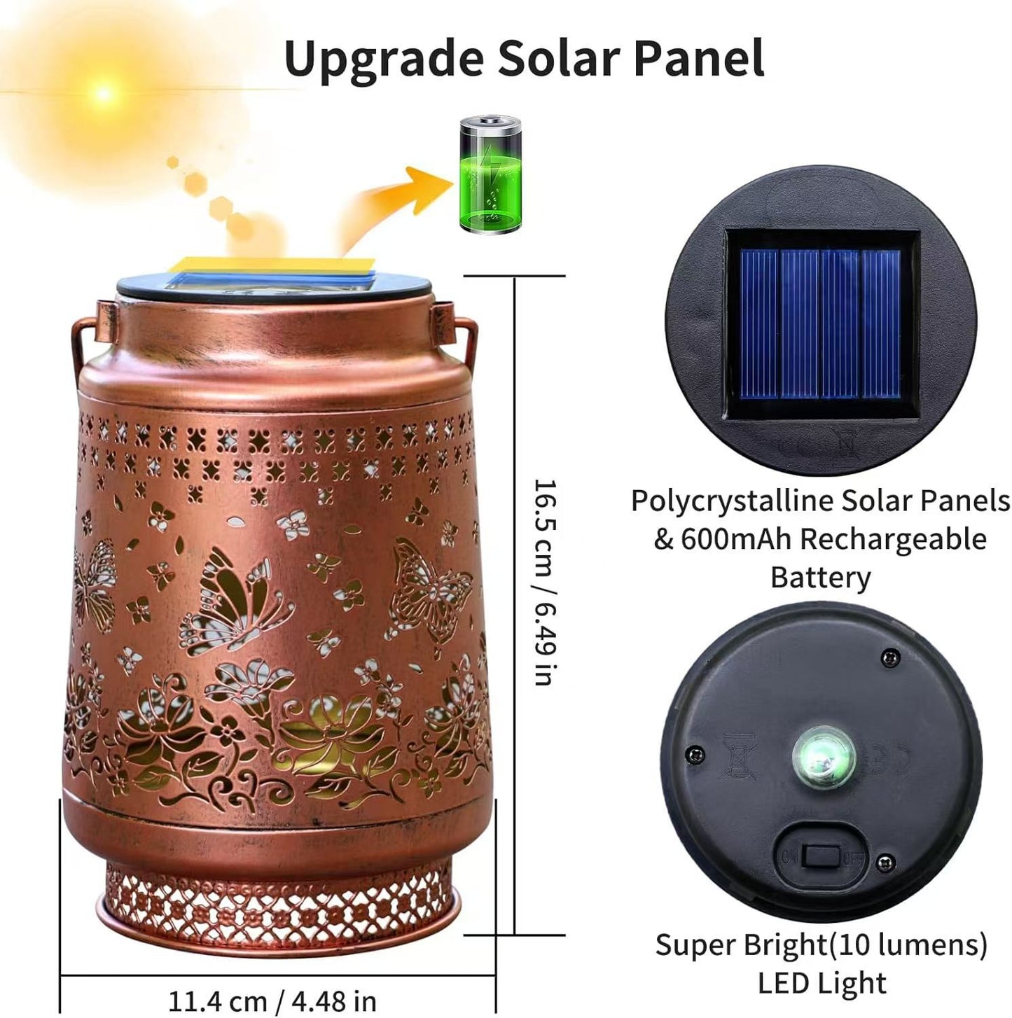 Solar Hummingbird Barn Lantern Outdoor Waterproof Projection Lamp Decorative Courtyard Garden Hanging Light