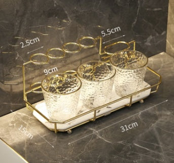 Electric Toothbrush Holder Shelf – Light Luxury Bathroom Storage Rack with Mouthwash Cup & Family Organizer Set
