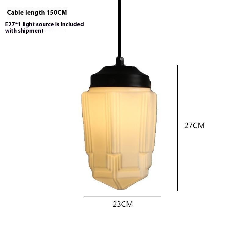 Retro Industrial Single-Head Chandelier – Cream Pendant Light for Living & Dining Room