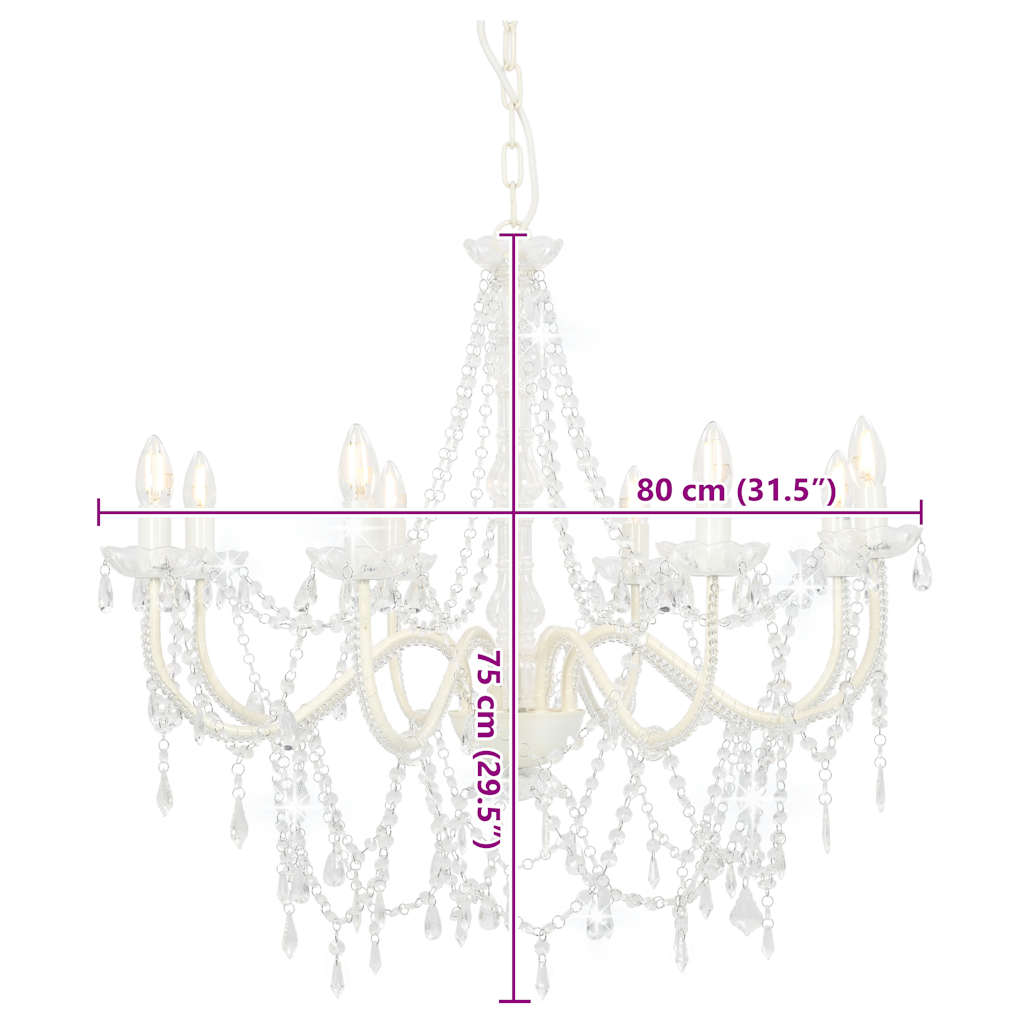 Beaded Chandelier with 8 E14 Sockets – Elegant Ceiling Lighting Fixture
