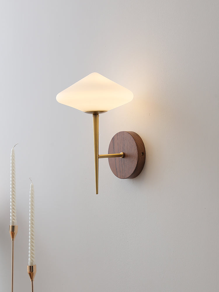 Black Walnut Brass Wall Lamp Living Room Bedroom Bedside Hallway Modern Wall Sconce Light