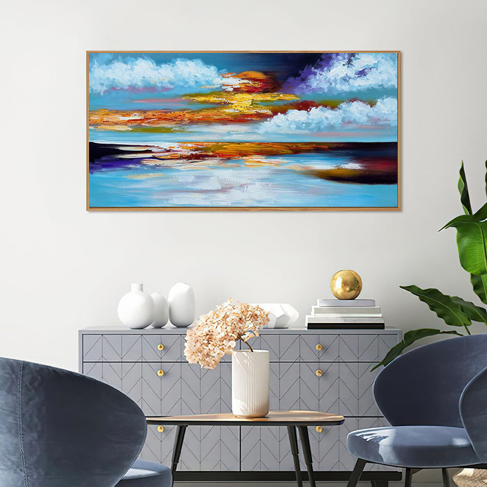 Large Abstract Seascape Sunset Oil Painting Hand Painted Canvas Wall Art Home Decor