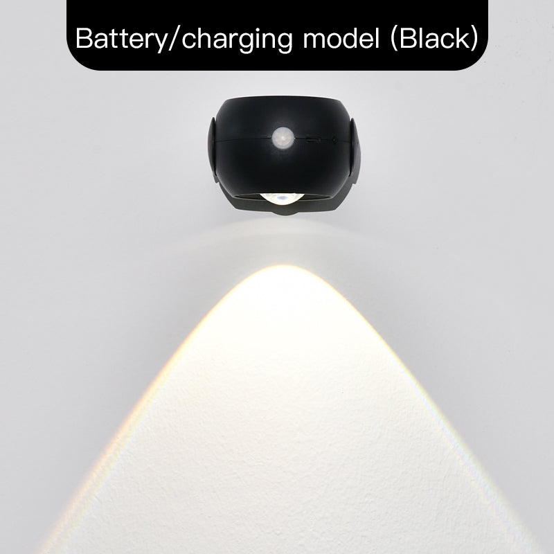 Adjustable Angle Human Sensing Wall Light Wireless Sunset Indoor Spotlight Rechargeable Corridor Living Room Lamp