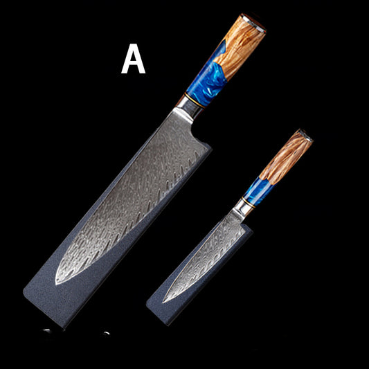 Damascus Steel Professional Kitchen Knife Set – Commercial Restaurant Chef Knives