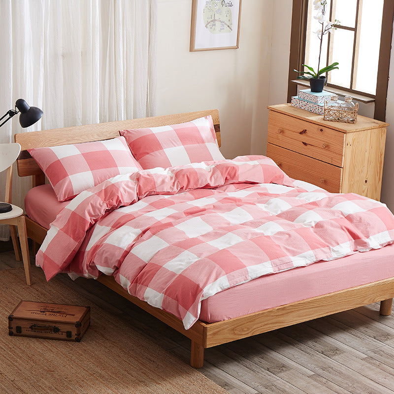 Pure Cotton 4 Piece Bed Sheet Set Soft Breathable Bed Linen Bedding Set for Home Comfort