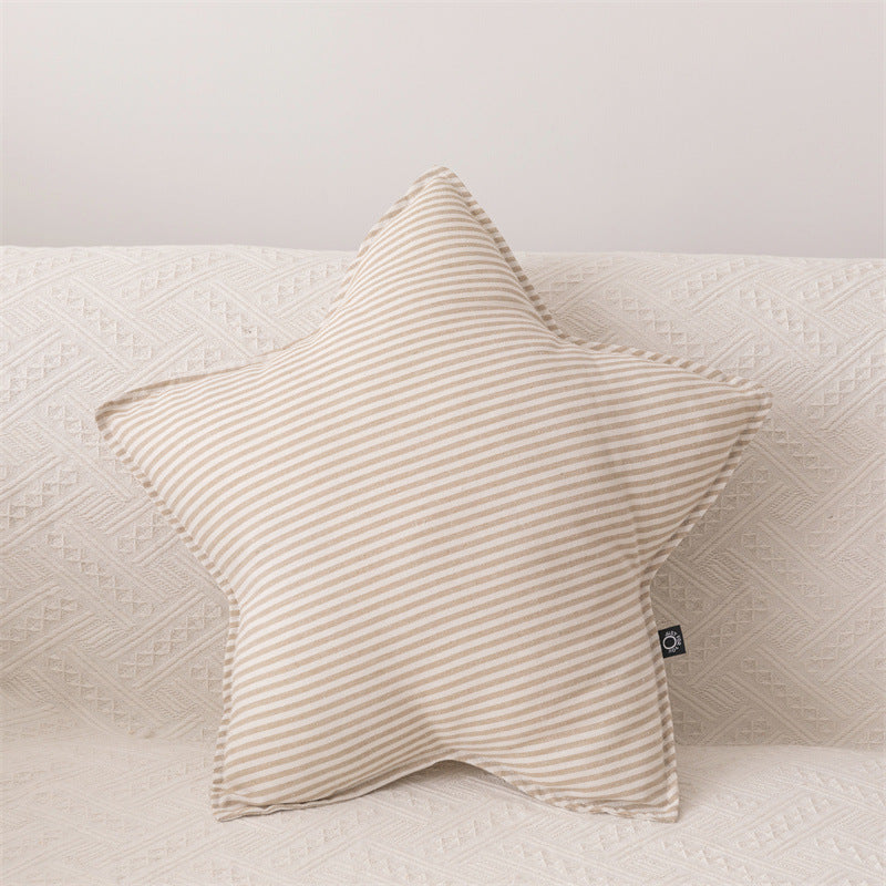 Cotton Linen Striped Cushion Throw Pillow for Sofa Home Decor