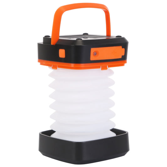 Solar Camping Lantern LED Collapsible Tent Lamp USB Rechargeable Portable Emergency Light for Hiking Fishing Outdoor Use