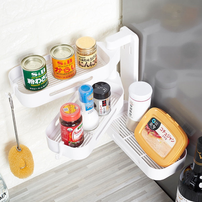 Rotating Wall Mounted Storage Box Punch Free Plastic Organizer for Kitchen Bathroom Toilet Debris Storage and Finishing Box