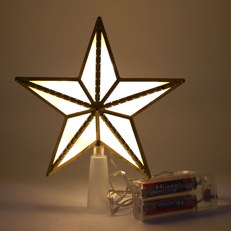 Christmas Tree Top Star Light USB Battery Powered LED Decoration with Two Lighting Modes