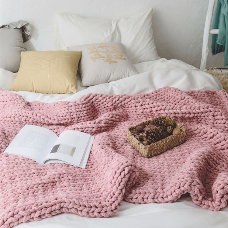 Sofa Lunch Break Knitted Office Nap Blanket Soft Warm Throw Blanket for Office Couch Rest Use
