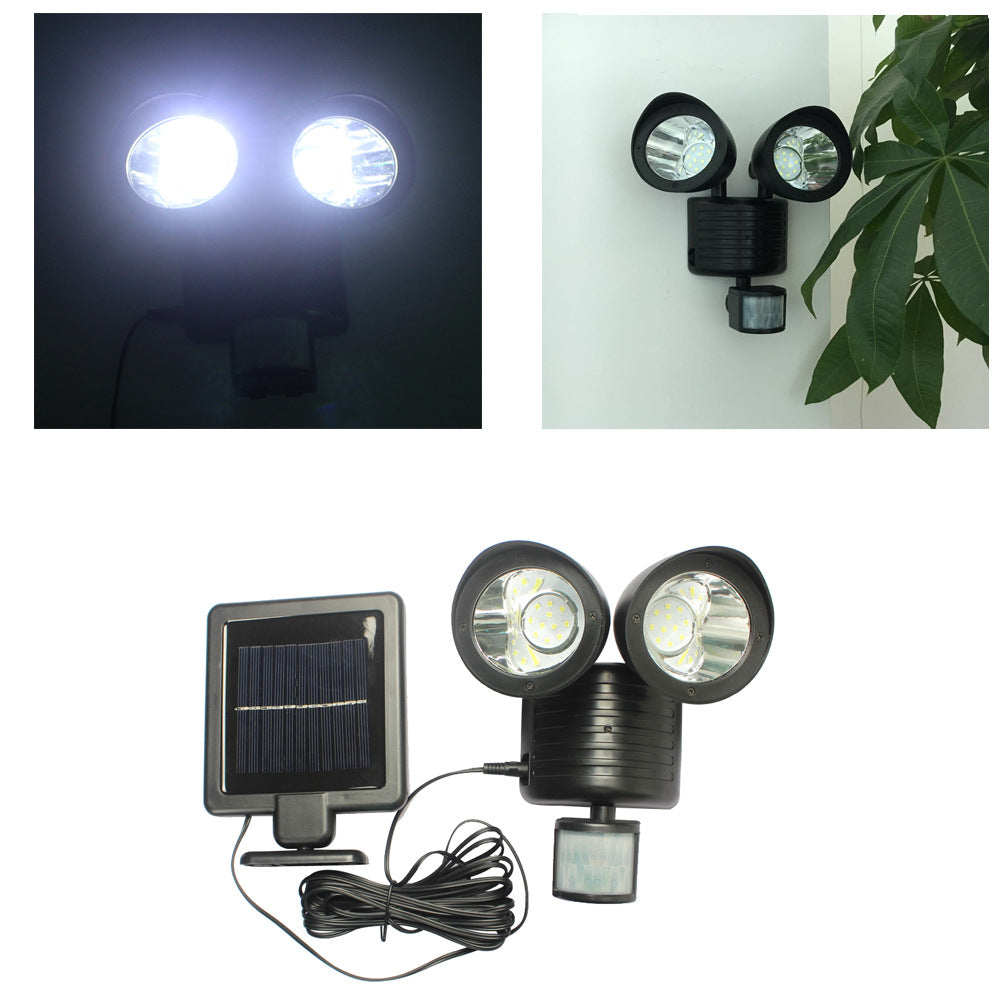New Solar Lamp 22 LED Double Head Motion Sensor Light Outdoor Solar Street Light for Home Garden Security Lighting