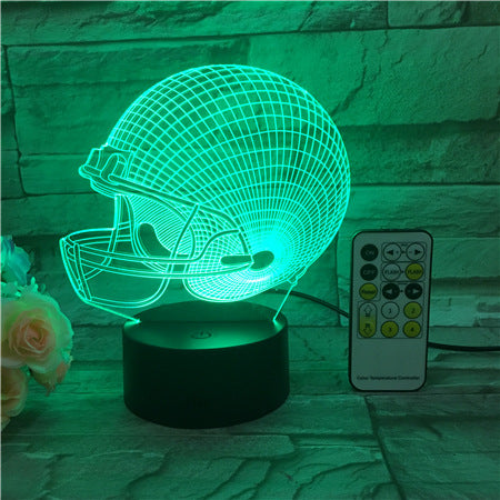 Rugby Hat 3D LED Lamp Creative Night Light Sports Decor for Bedroom and Living Room