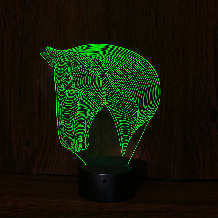 Horse Head LED Night Light Decorative Animal Lamp for Bedroom Soft Ambient Lighting