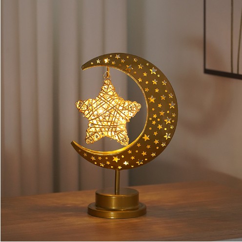 Creative Iron Moon LED Lamp – Modern Artistic Modeling Light