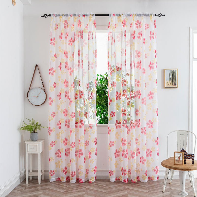 Mesh Bedroom Curtains Light Transmission Decorative Sheer Window Drapes for Home Decor